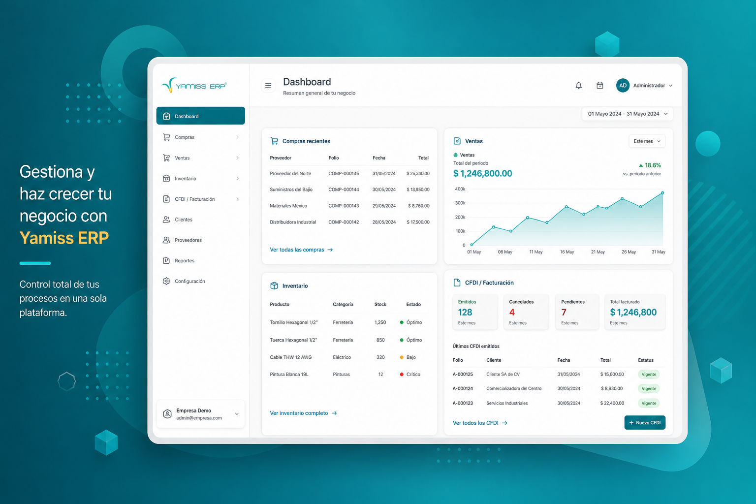 Yamiss ERP — sistema de gestión empresarial en la nube